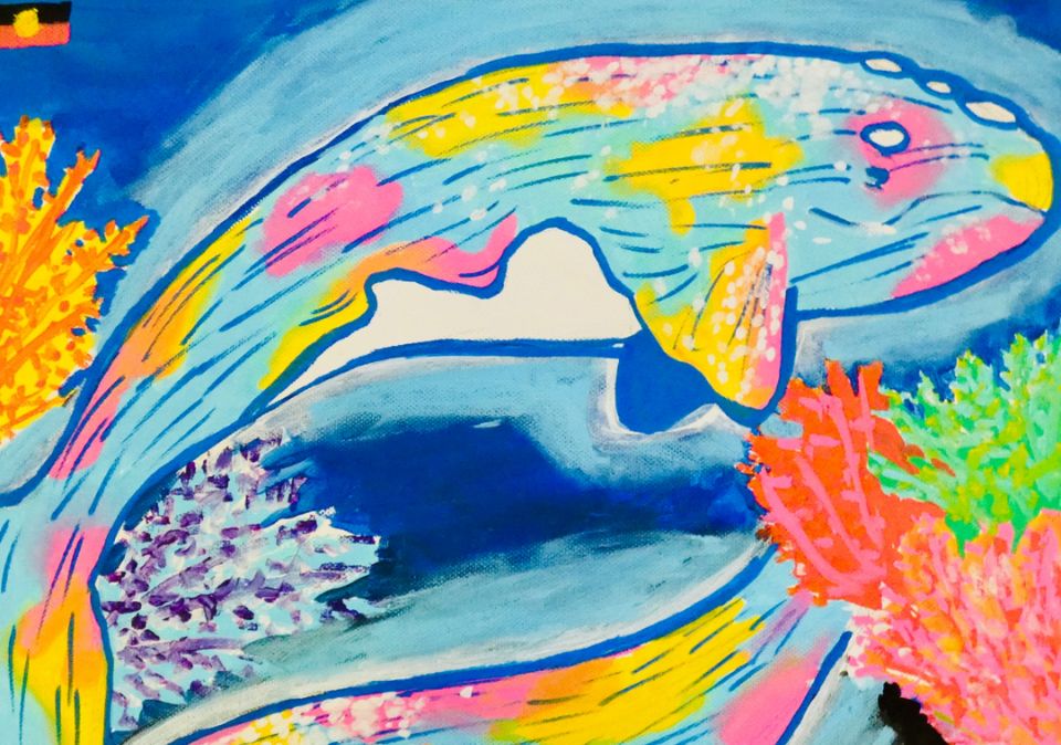 Sala Student Year 10 Whales 2024 Painting. Photo Credit Celeste Hill